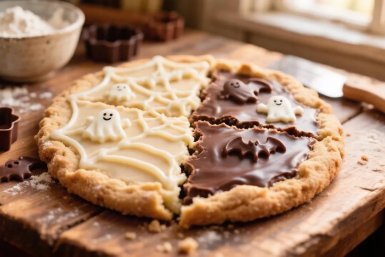 Жутко вкусно: печенье с белым и тёмным шоколадом на Хэллоуин